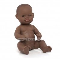 Ázsiai baba - fiú, hajas, fürdethető, 38 cm 12 hó+